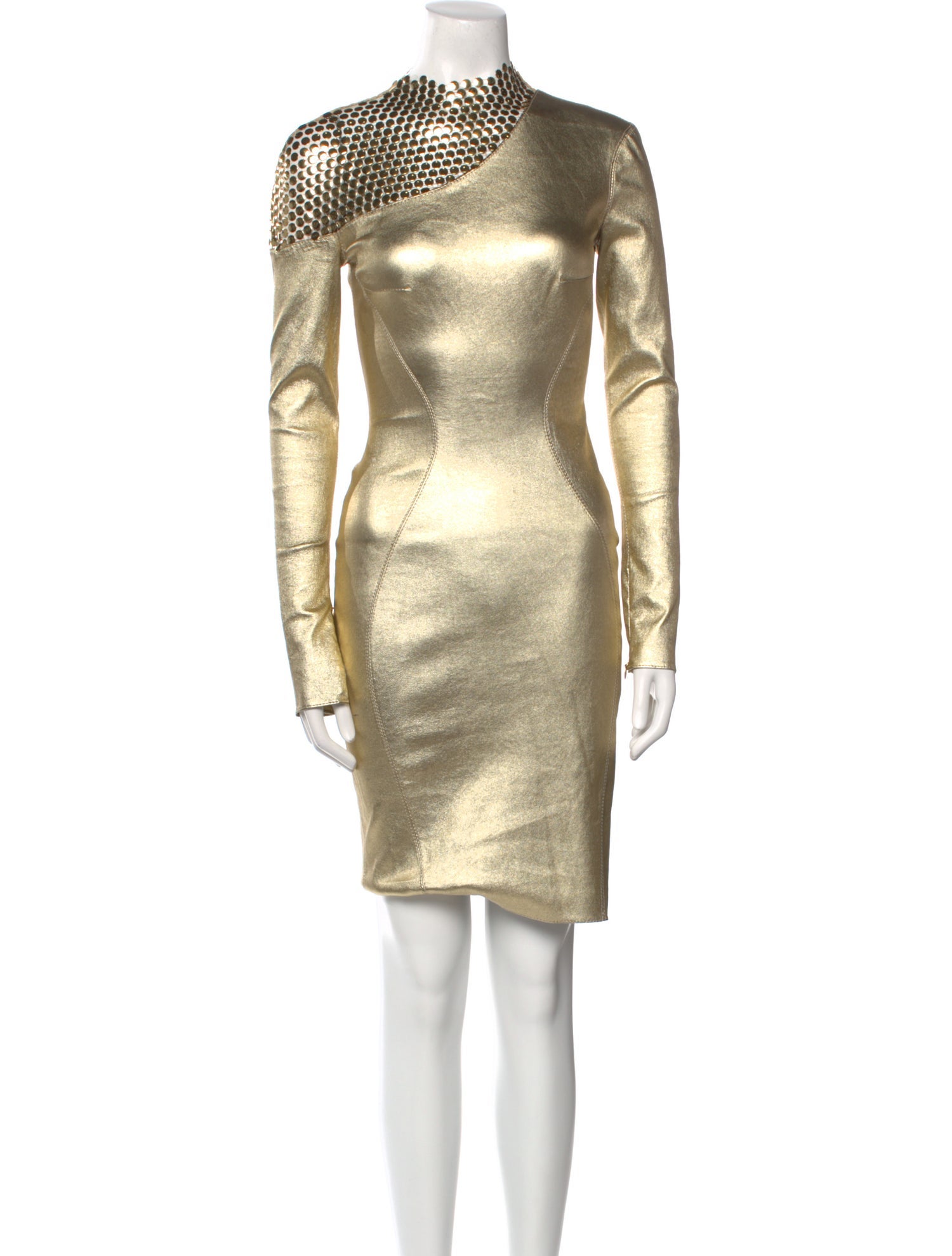 Aphero Leather Knee-Length Dress