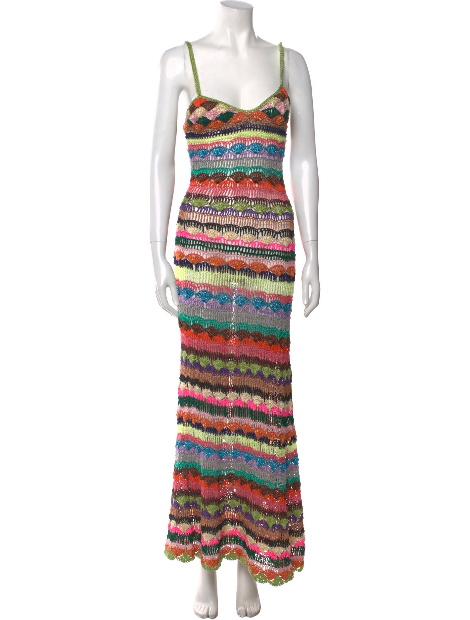 Alix Pinho Striped Long Dress