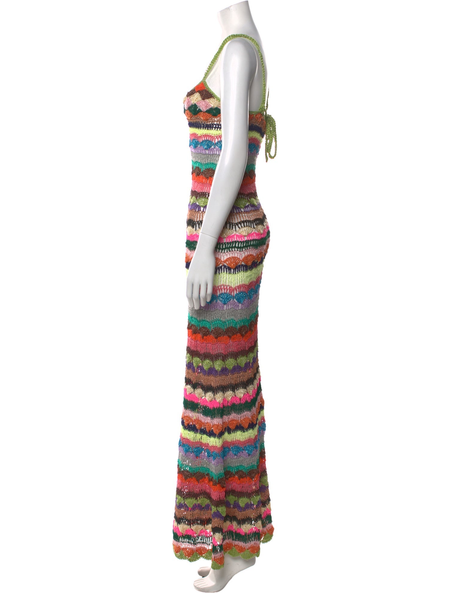 Alix Pinho Striped Long Dress