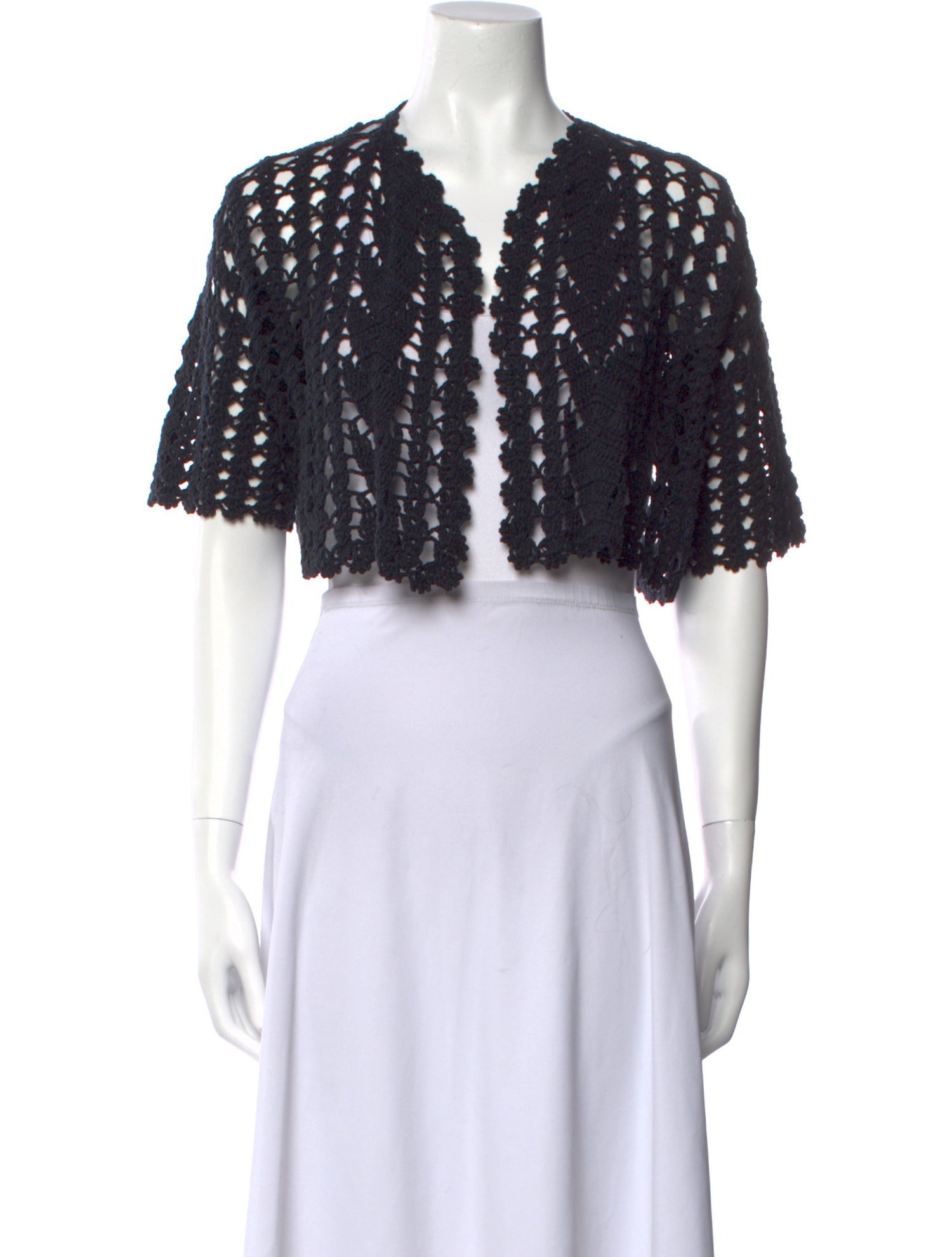 Alix Pinho Patterned V-Neck Crop Top