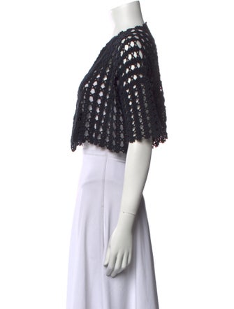 Alix Pinho Patterned V-Neck Crop Top