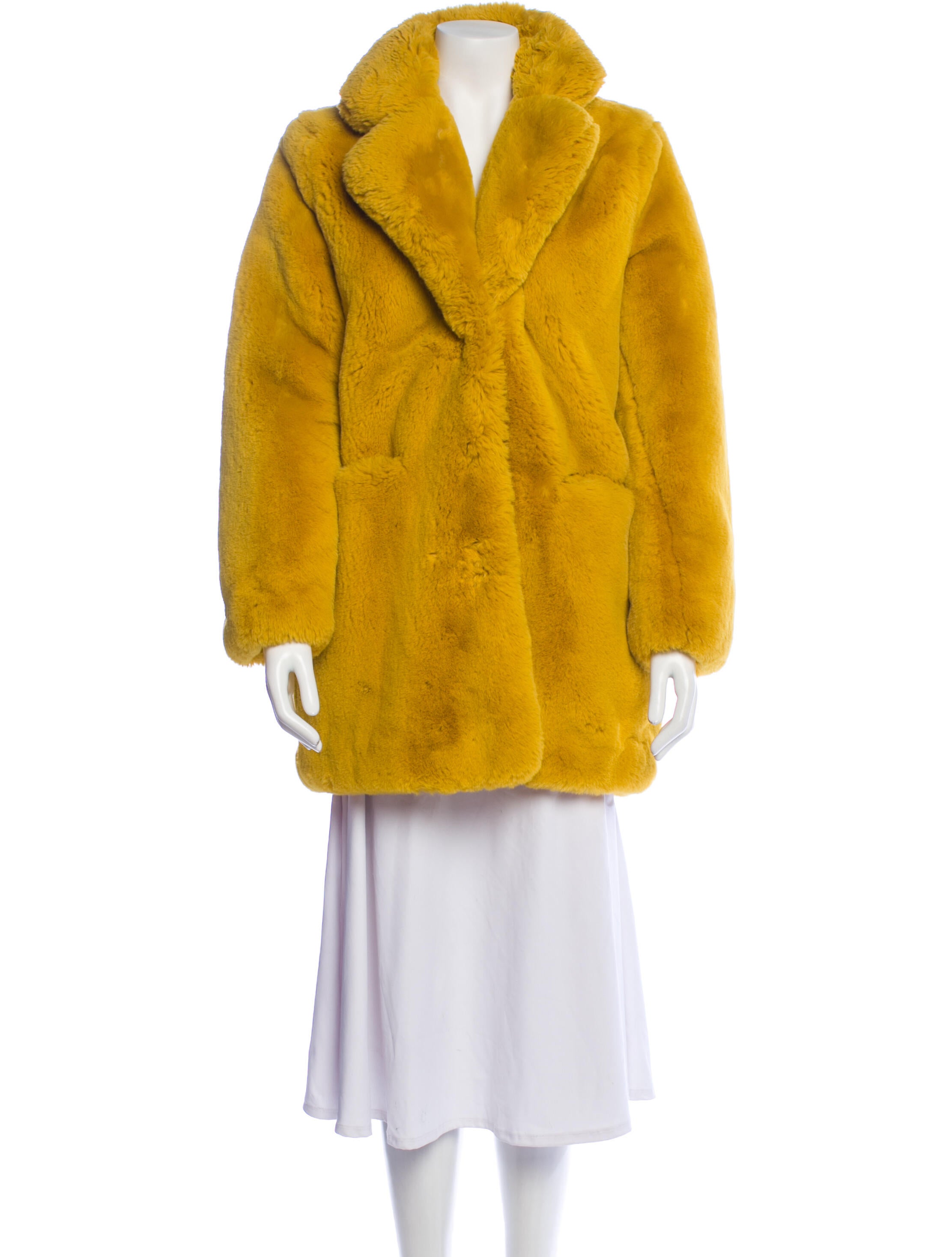 Apparis Faux Fur Coat Yellow Coats, Clothing WAPPS23308 The RealReal