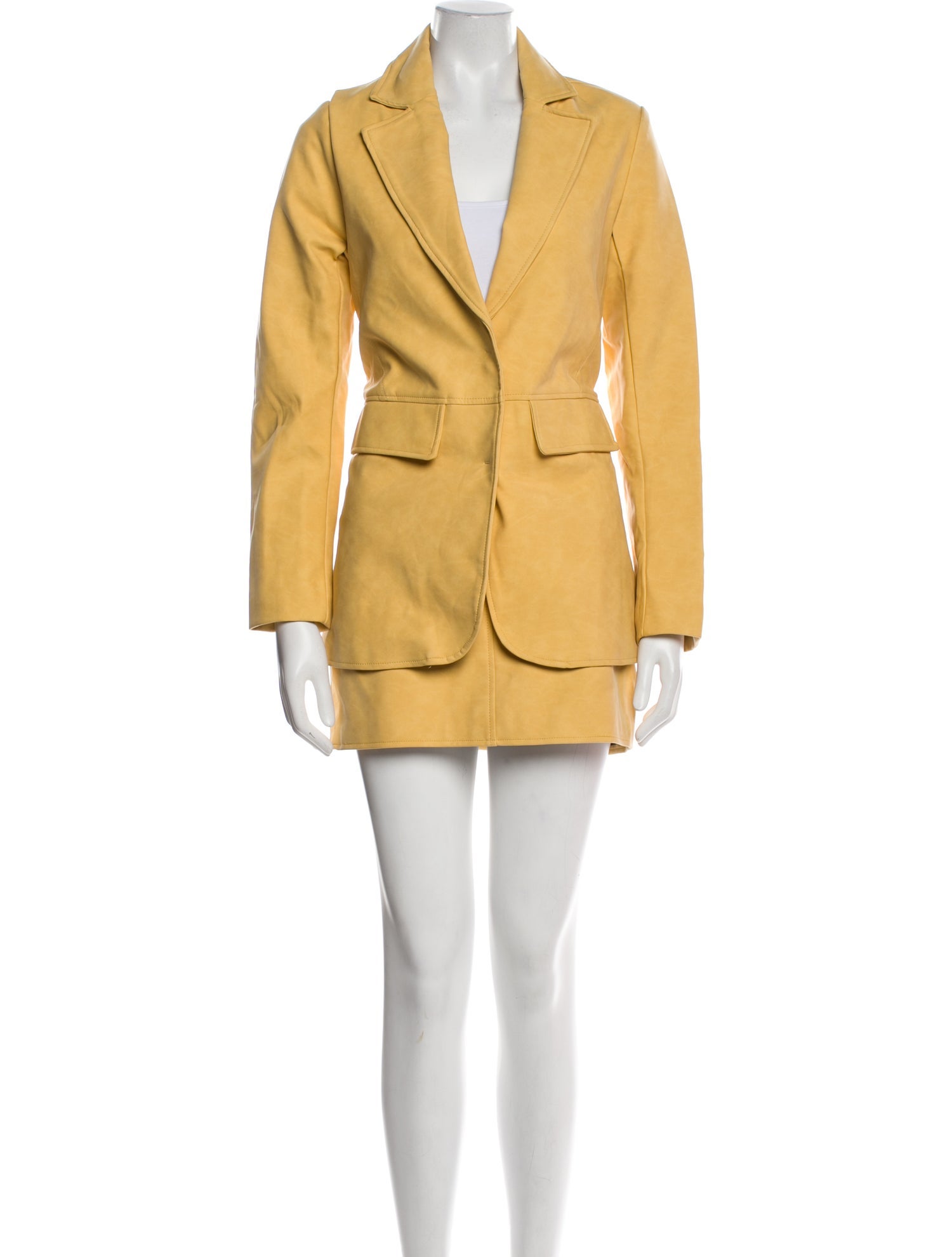 Apparis Faux Leather Skirt Suit