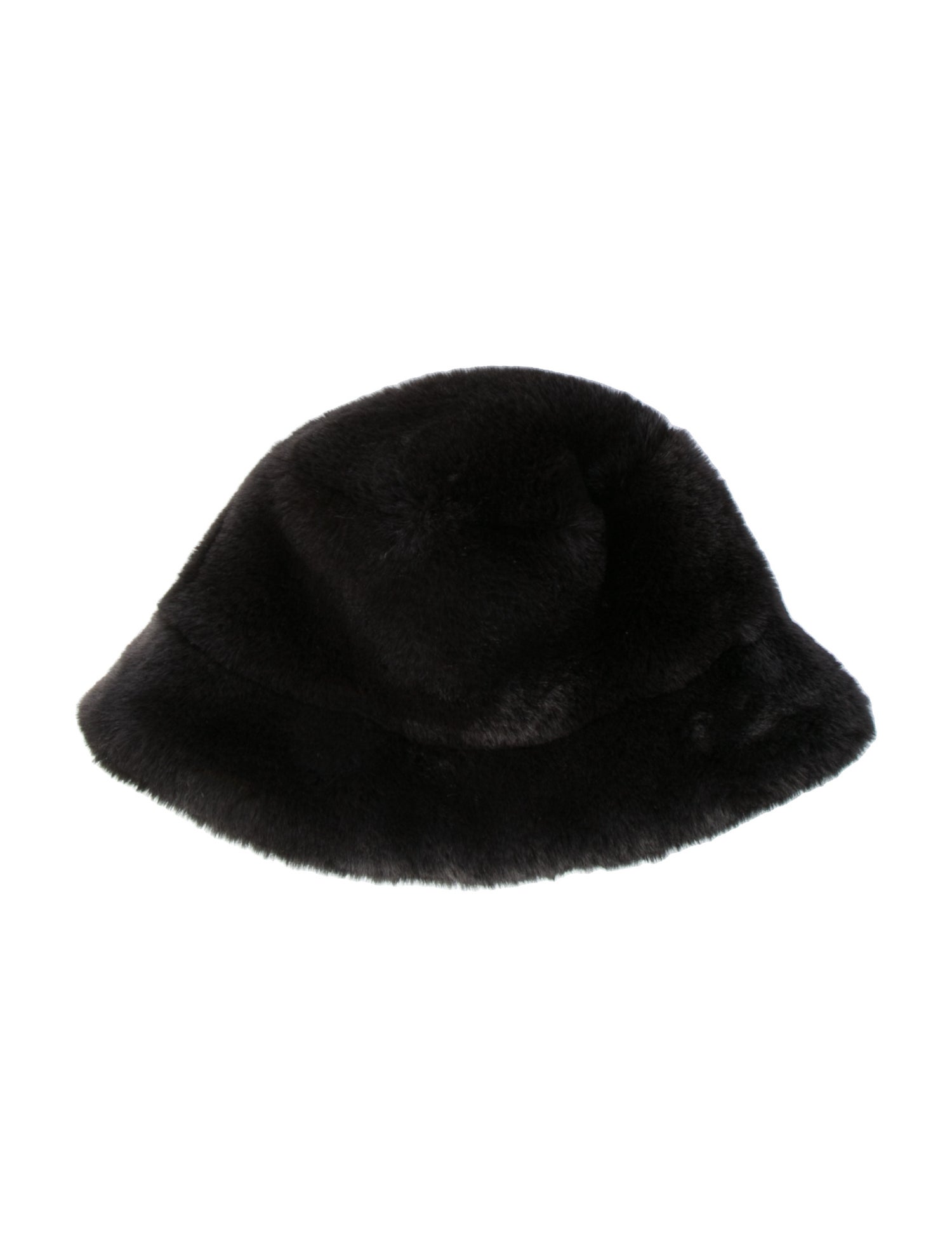 Apparis Black Faux Fur Bucket Hat
