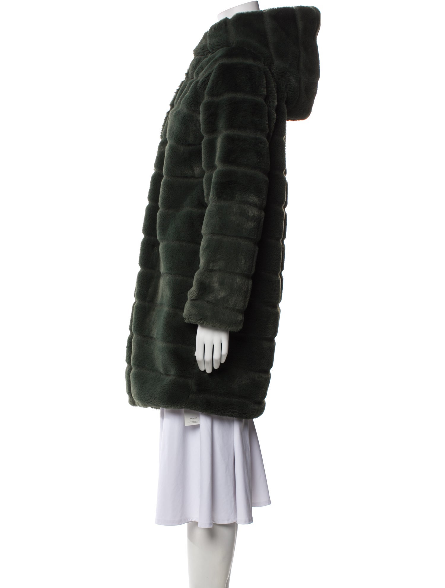 Apparis Striped Faux Fur Coat