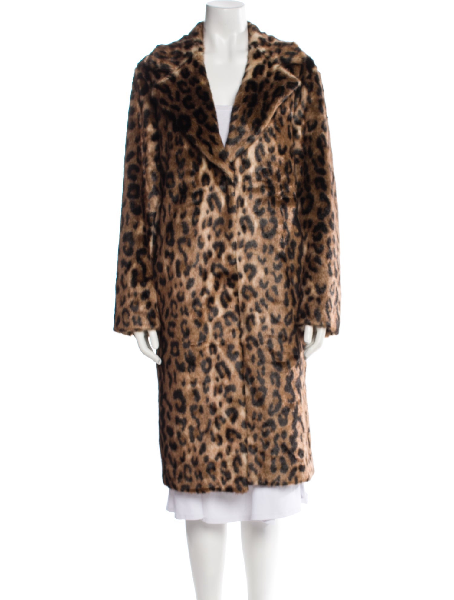 Apparis Faux Fur Animal Print Faux Fur Coat