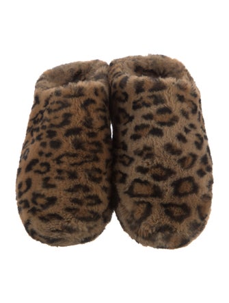 Apparis Faux Fur Animal Print Flats