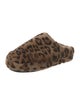 Apparis Faux Fur Animal Print Mules