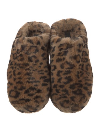 Apparis Faux Fur Animal Print Mules