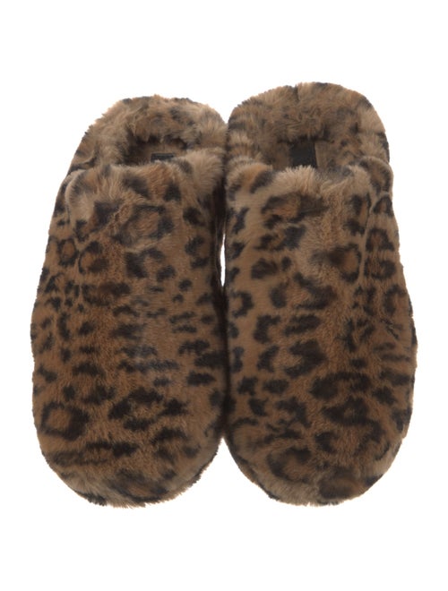 Apparis Faux Fur Animal Print Mules