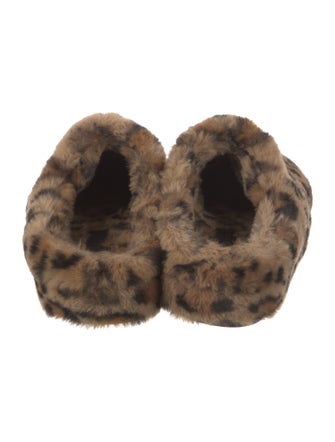Apparis Faux Fur Animal Print Mules