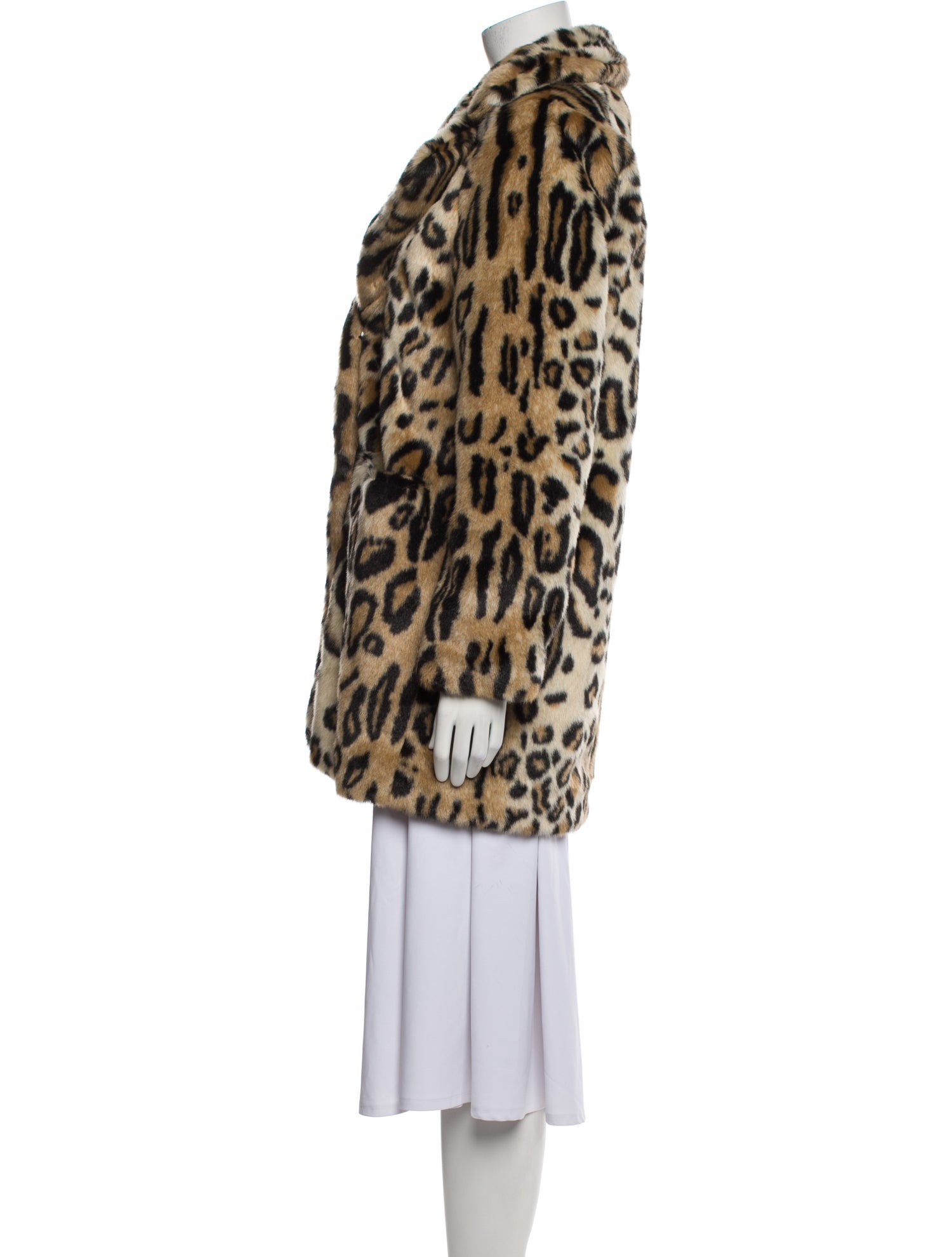 Apparis Faux Fur Animal Print Faux Fur Coat