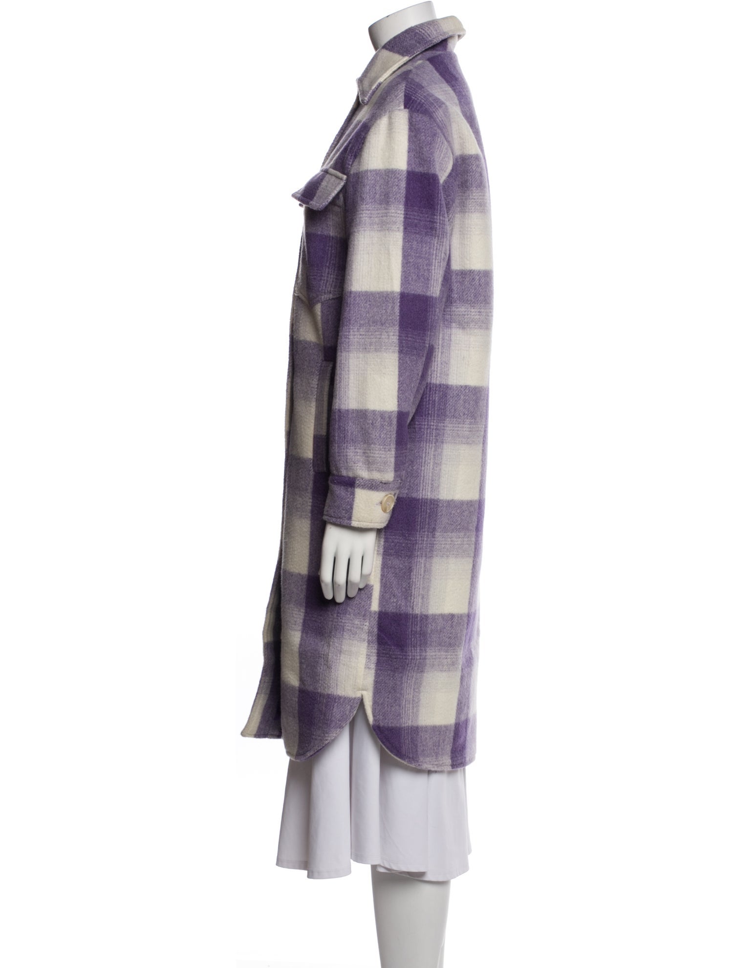 Apparis Plaid Print Trench Coat