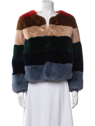 Apparis Striped Faux Fur Jacket
