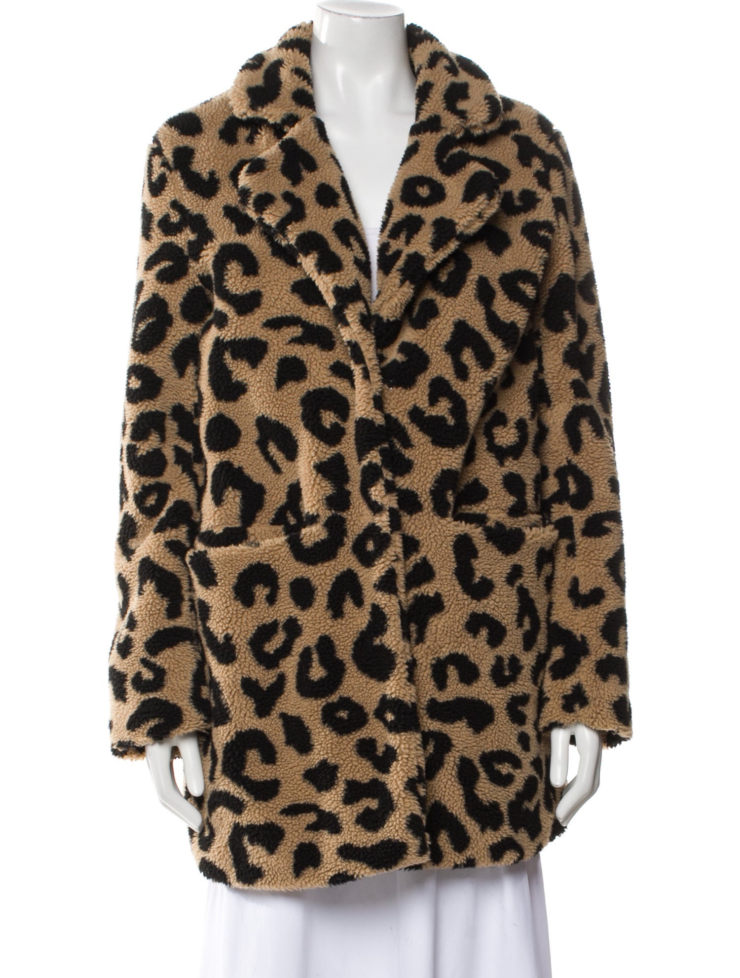 Apparis Animal Print Faux Fur Coat