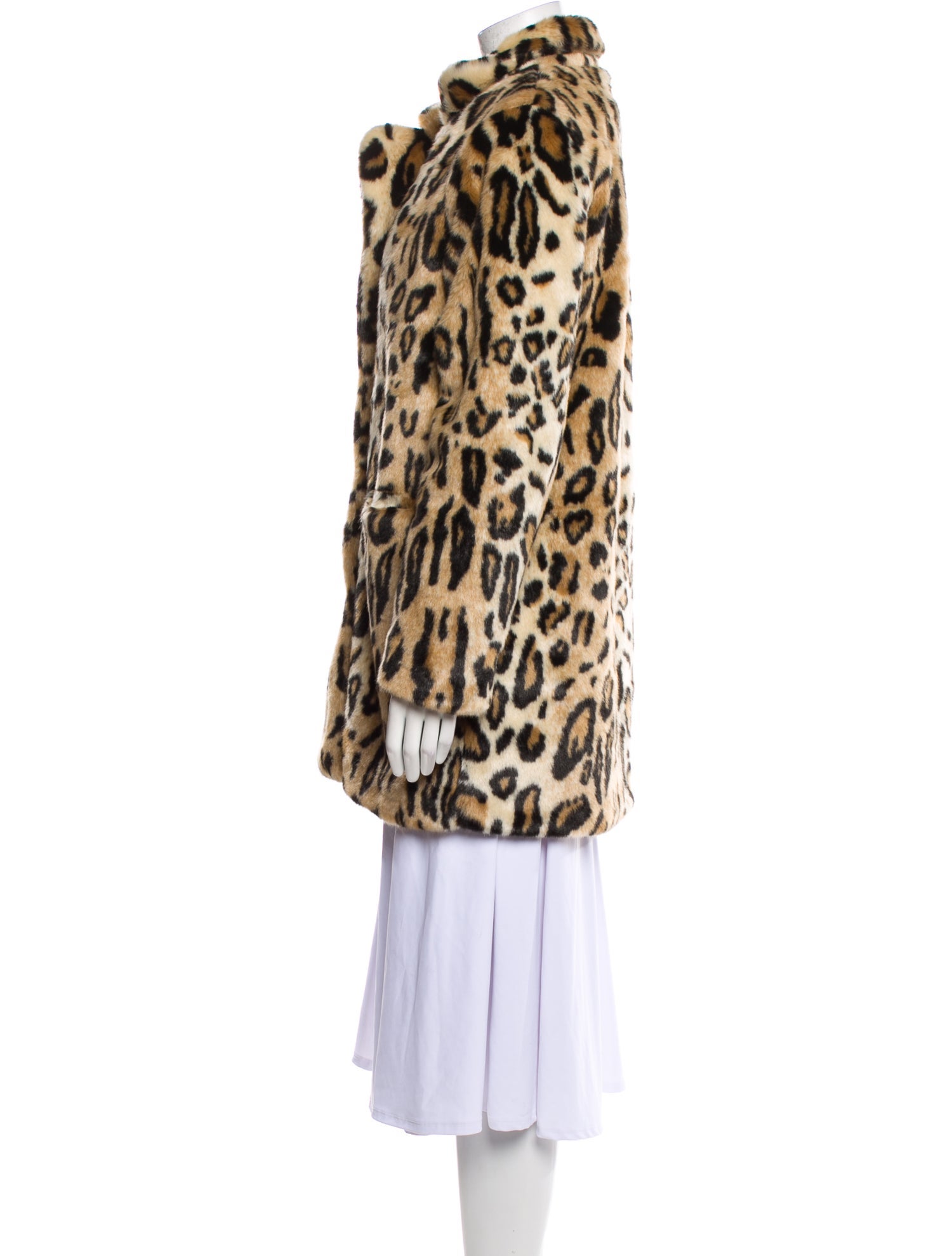 Apparis Faux Fur Animal Print Faux Fur Coat