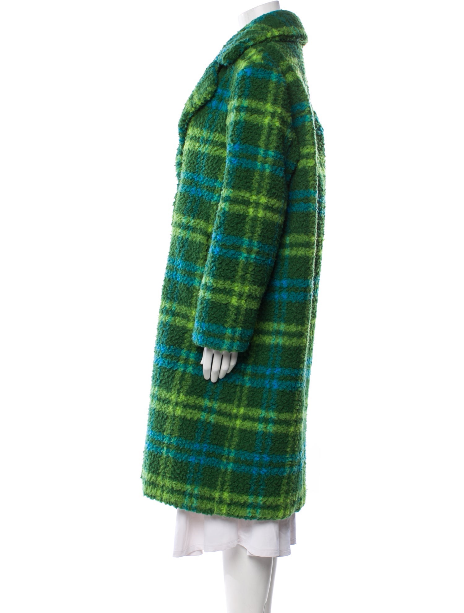 Apparis Plaid Print Faux Fur Coat