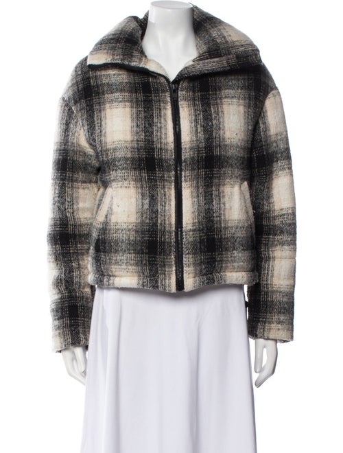 Apparis Plaid Print Faux Fur Jacket