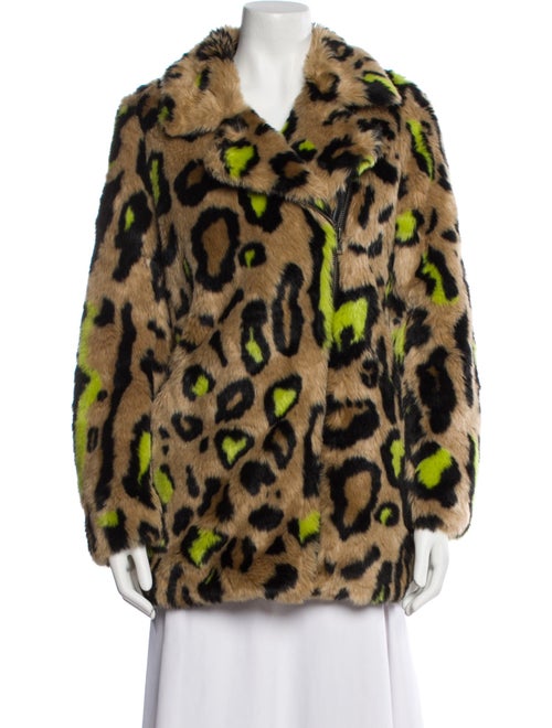 Apparis Faux Fur Animal Print Faux Fur Jacket