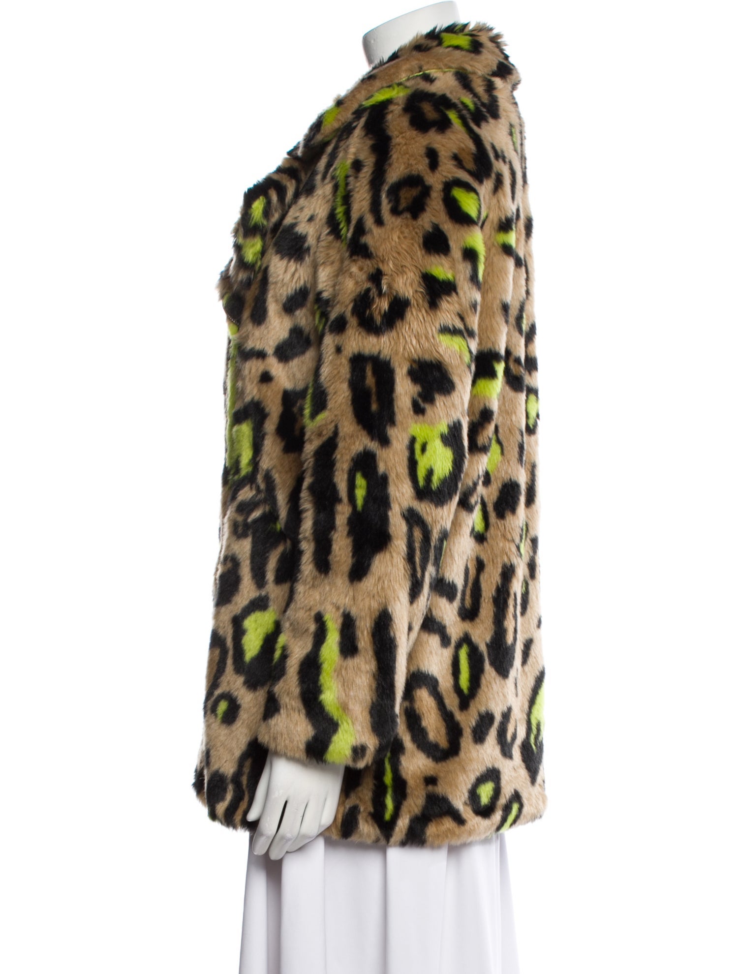 Apparis Faux Fur Animal Print Faux Fur Jacket