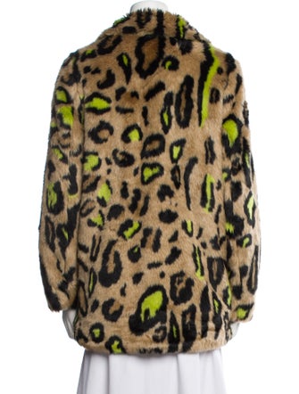 Apparis Faux Fur Animal Print Faux Fur Jacket