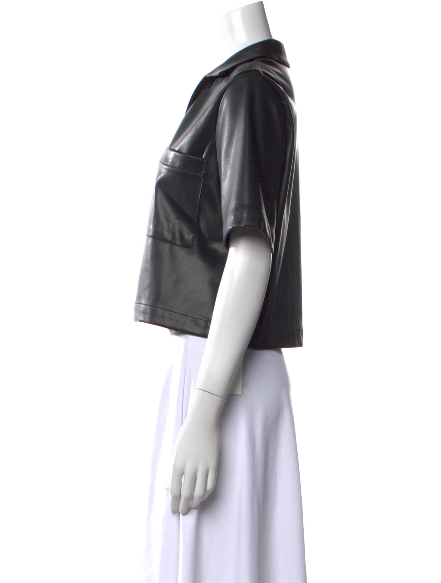 Apparis Faux Leather Short Sleeve Crop Top w/ Tags