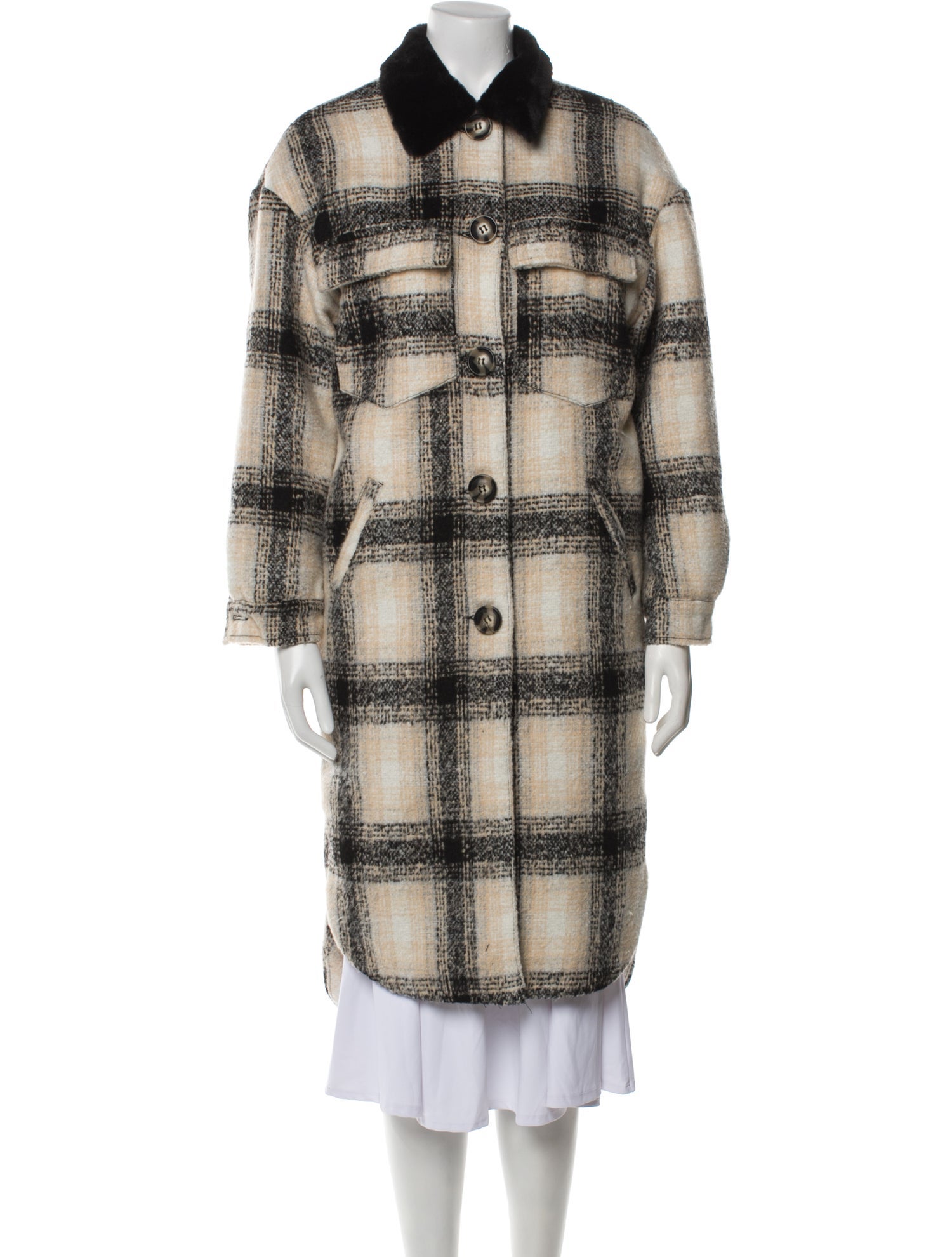 Apparis Plaid Print Coat