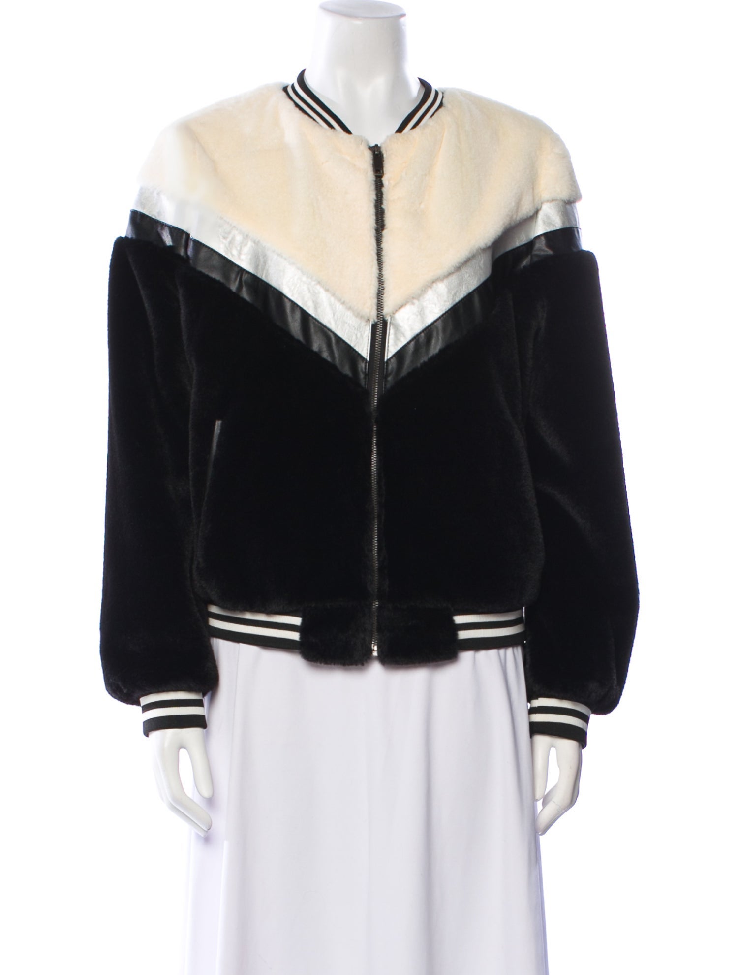 Apparis Striped Bomber Jacket