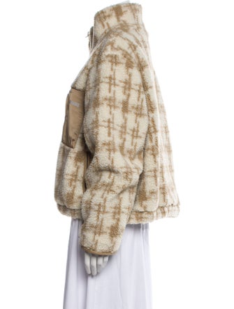 Apparis Plaid Print Faux Fur Jacket