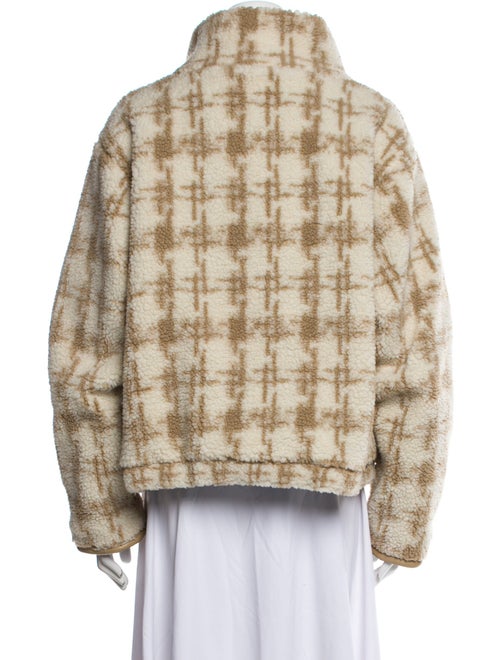 Apparis Plaid Print Faux Fur Jacket