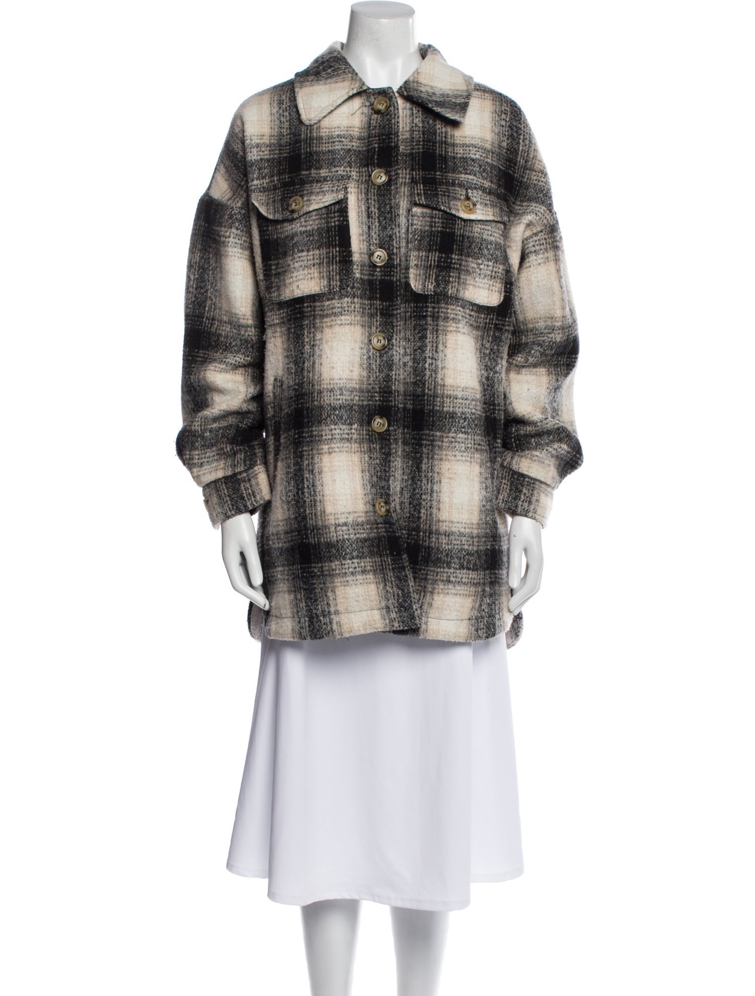 Apparis Plaid Print Peacoat