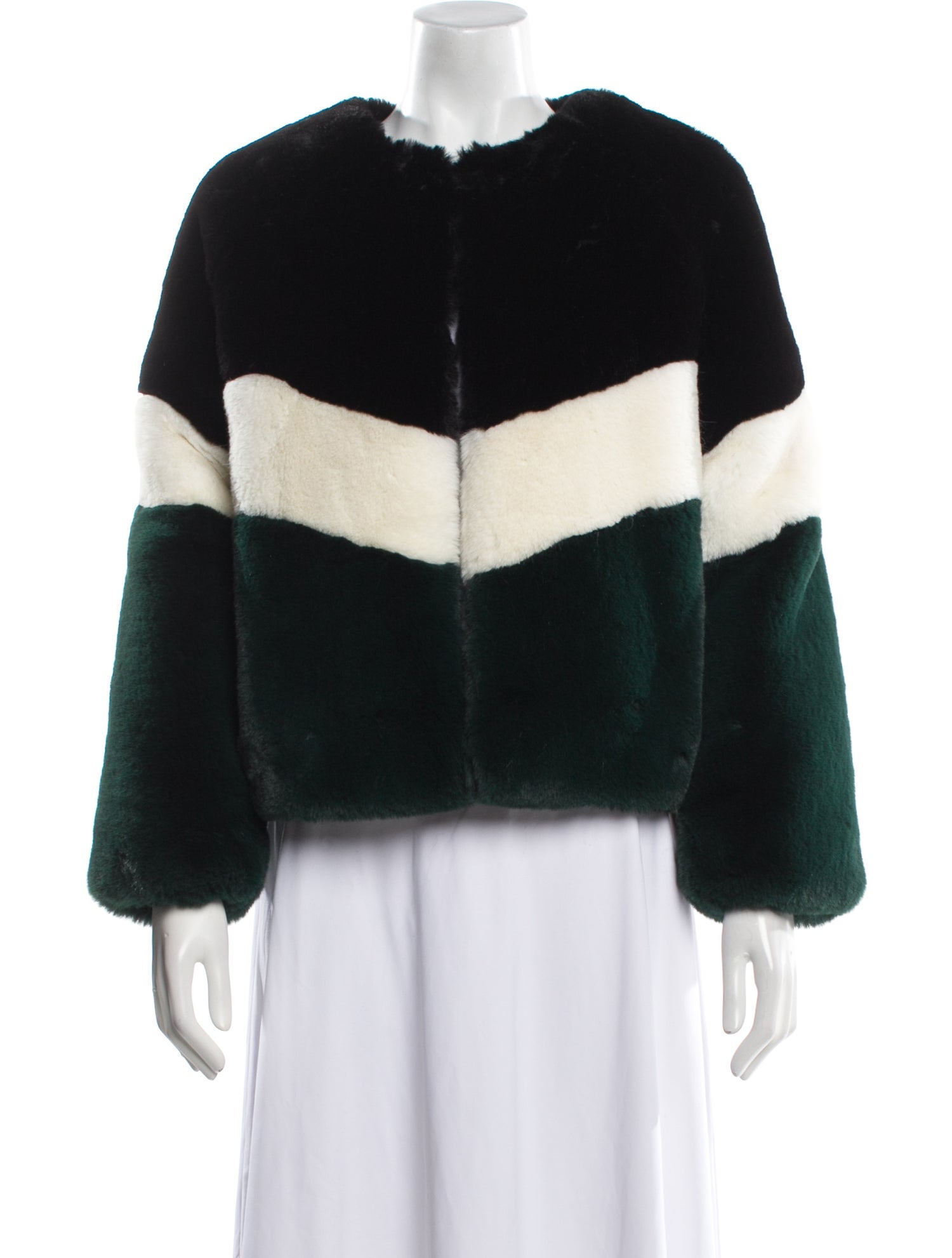 Apparis Faux Fur Striped Faux Fur Jacket