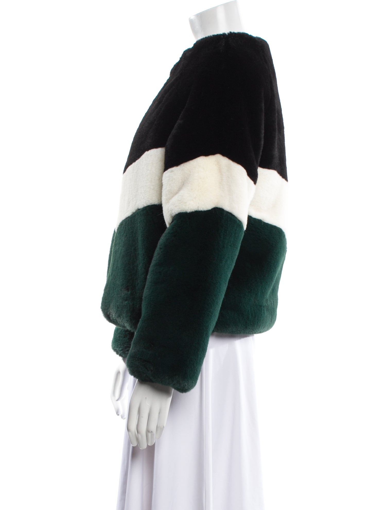 Apparis Faux Fur Striped Faux Fur Jacket