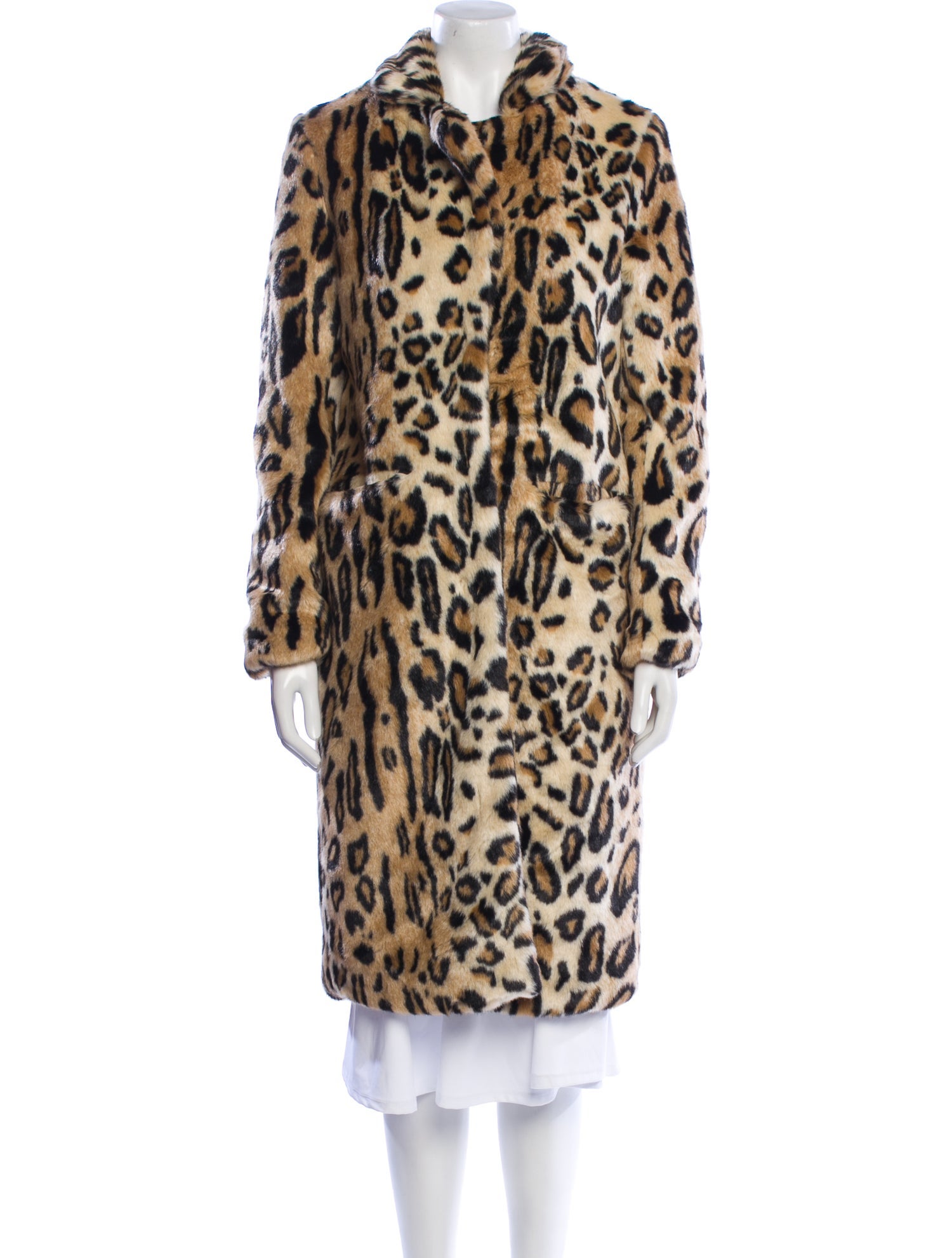 Apparis Faux Fur Animal Print Faux Fur Coat