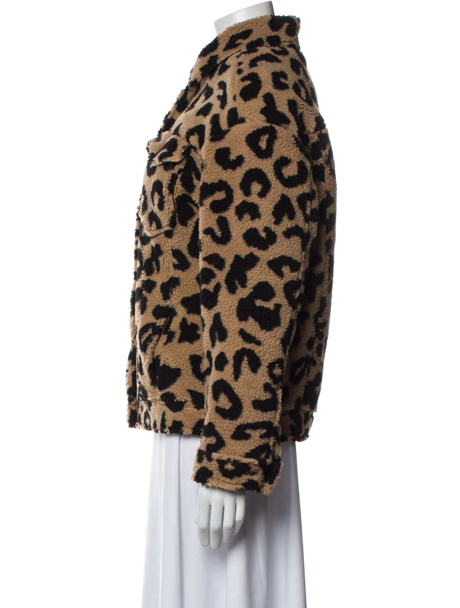 Apparis Faux Fur Animal Print Faux Fur Jacket