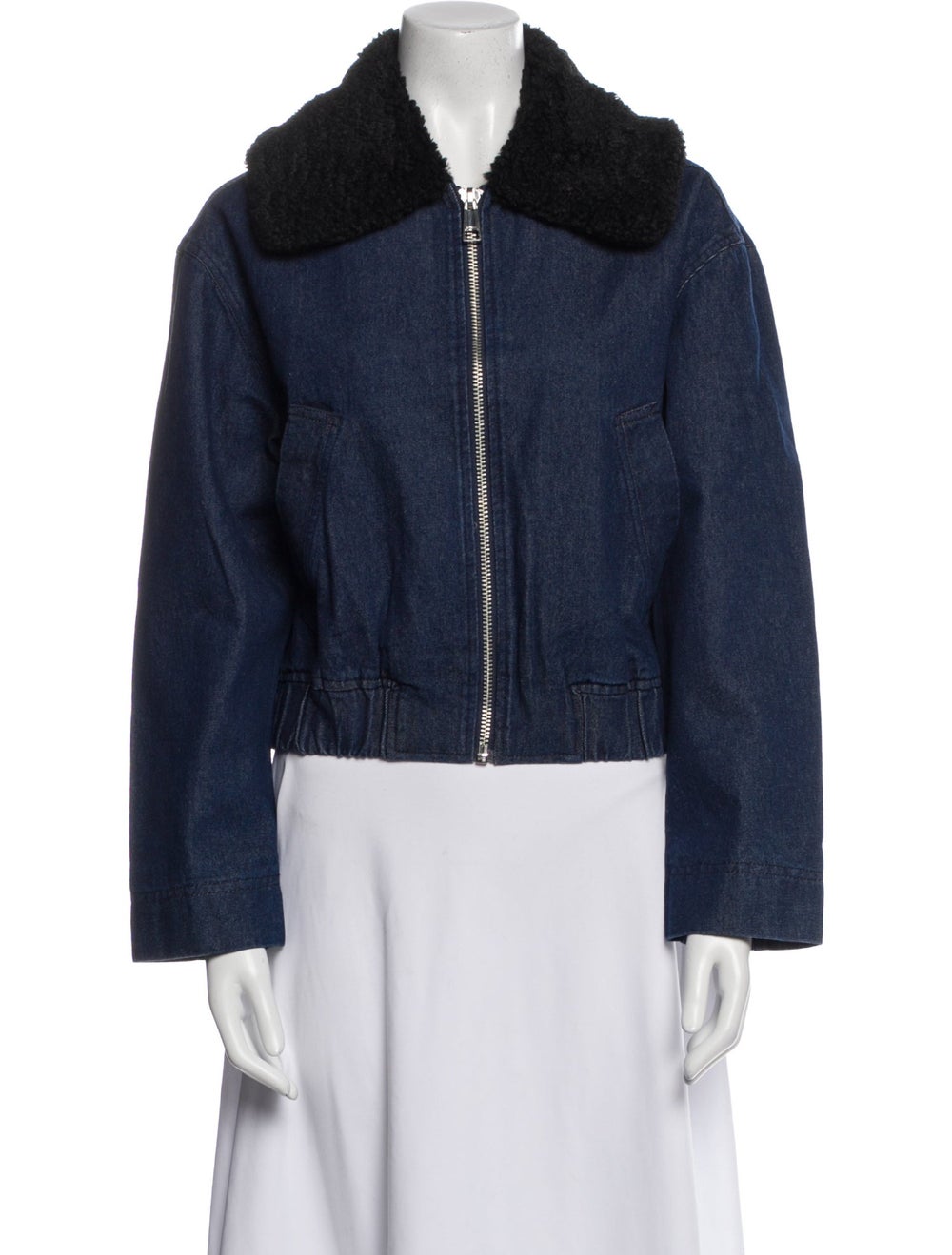 Apparis Jacket Blue Colorblock Pattern Pointed Co… - image 1