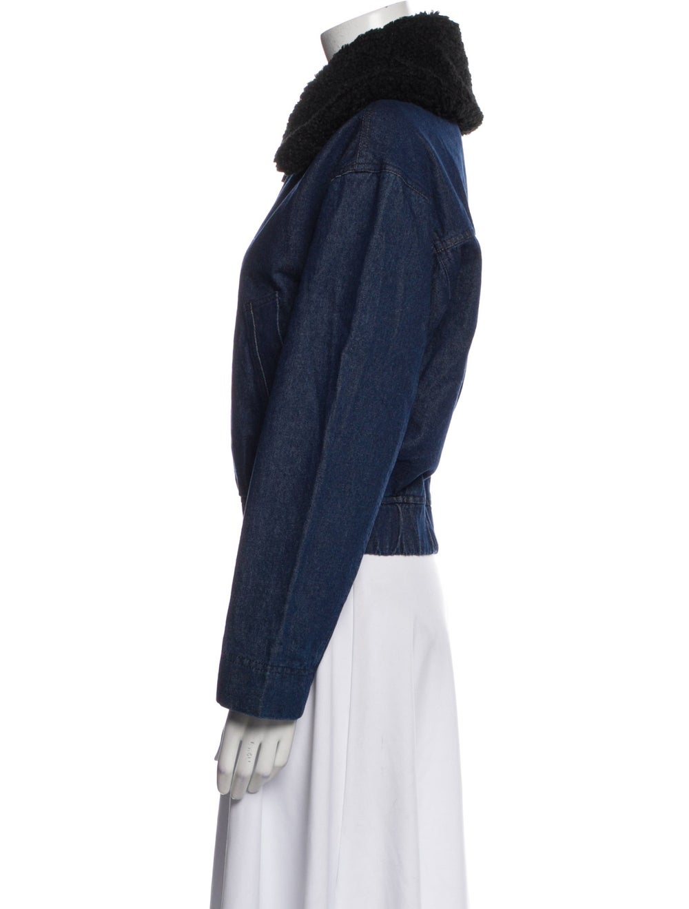 Apparis Jacket Blue Colorblock Pattern Pointed Co… - image 2