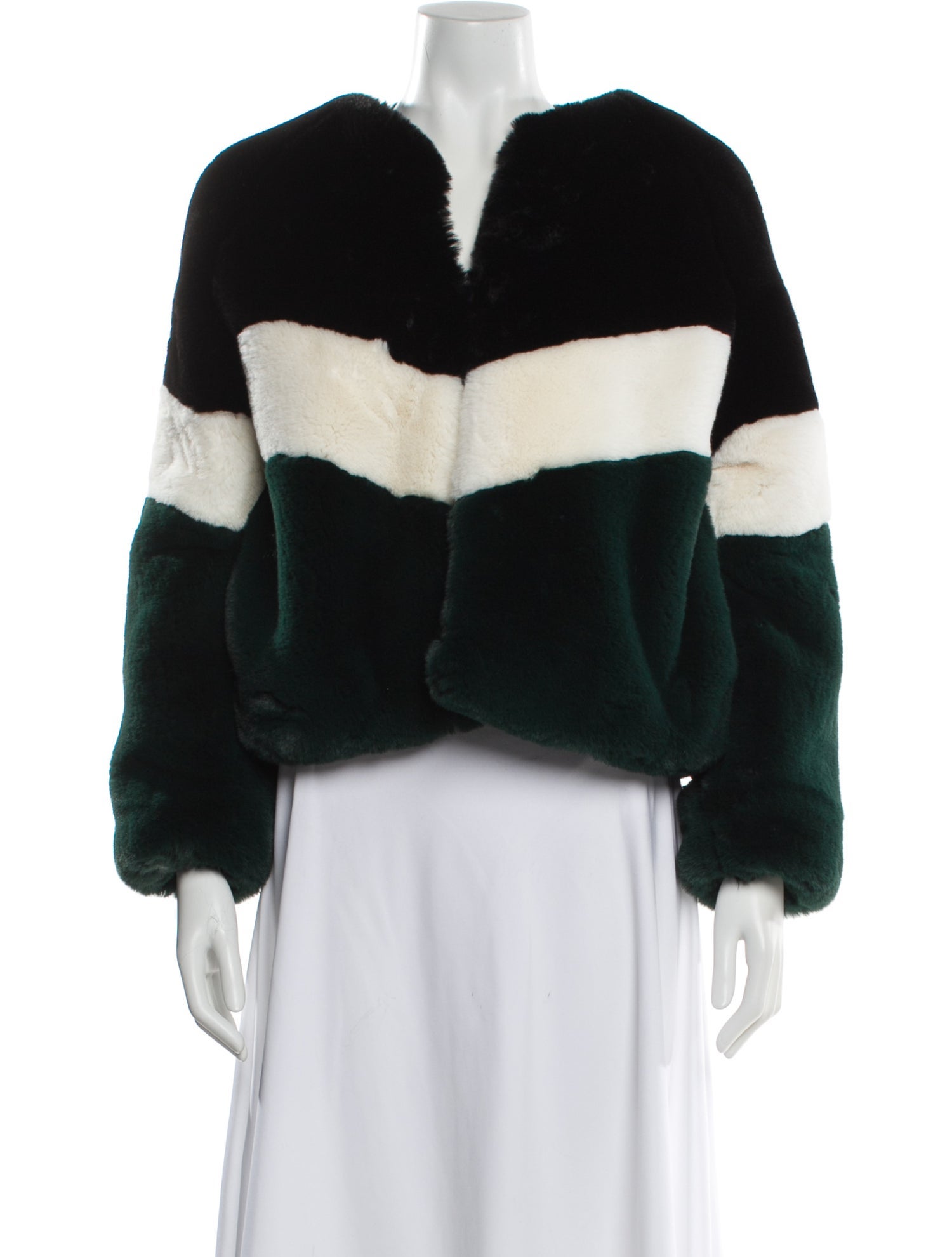 Apparis Faux Fur Striped Faux Fur Jacket