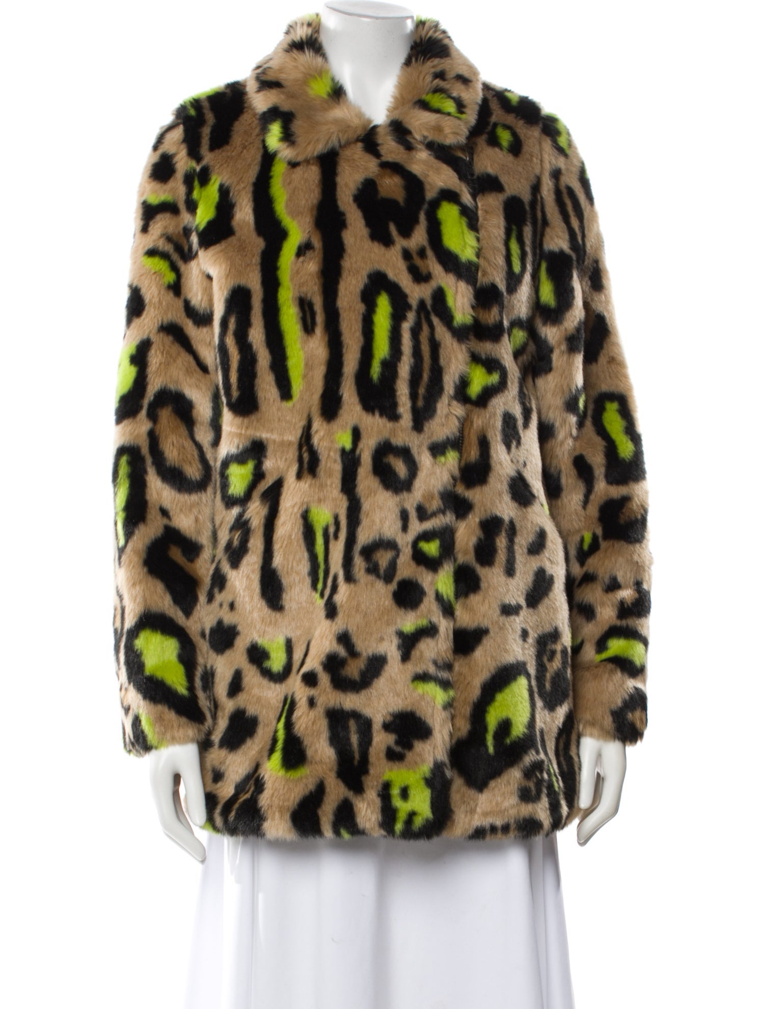 Apparis Animal Print Faux Fur Coat