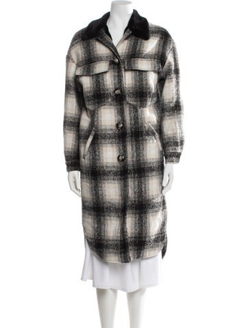 Pre-owned Apparis Plaid Print Coat In Neutral