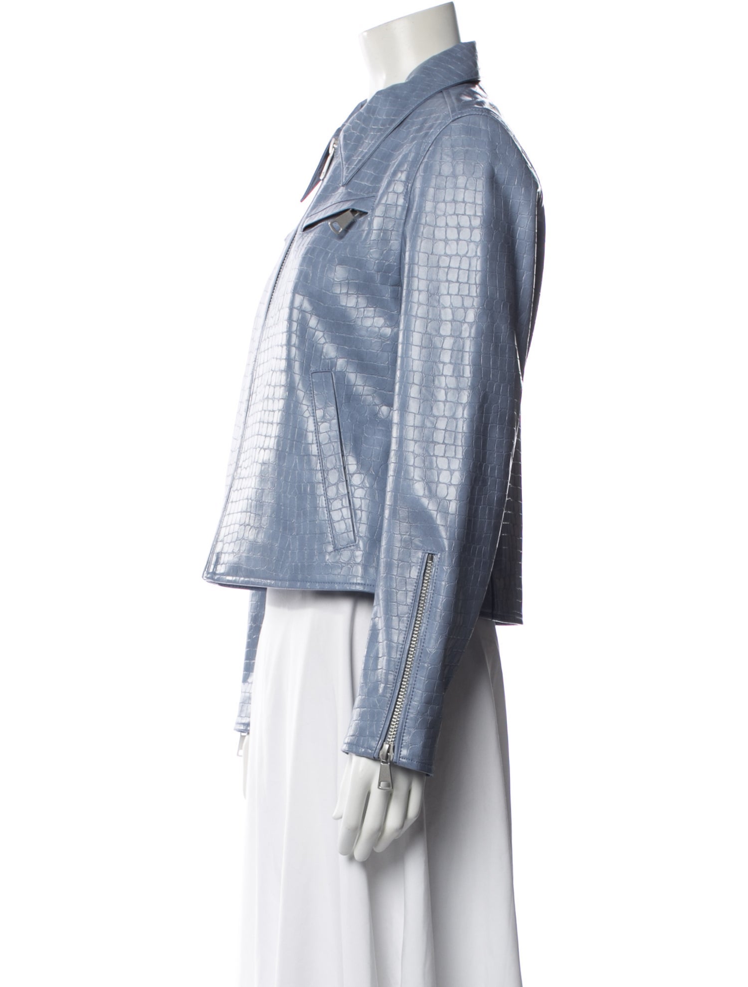 Apparis Leather Animal Print Biker Jacket