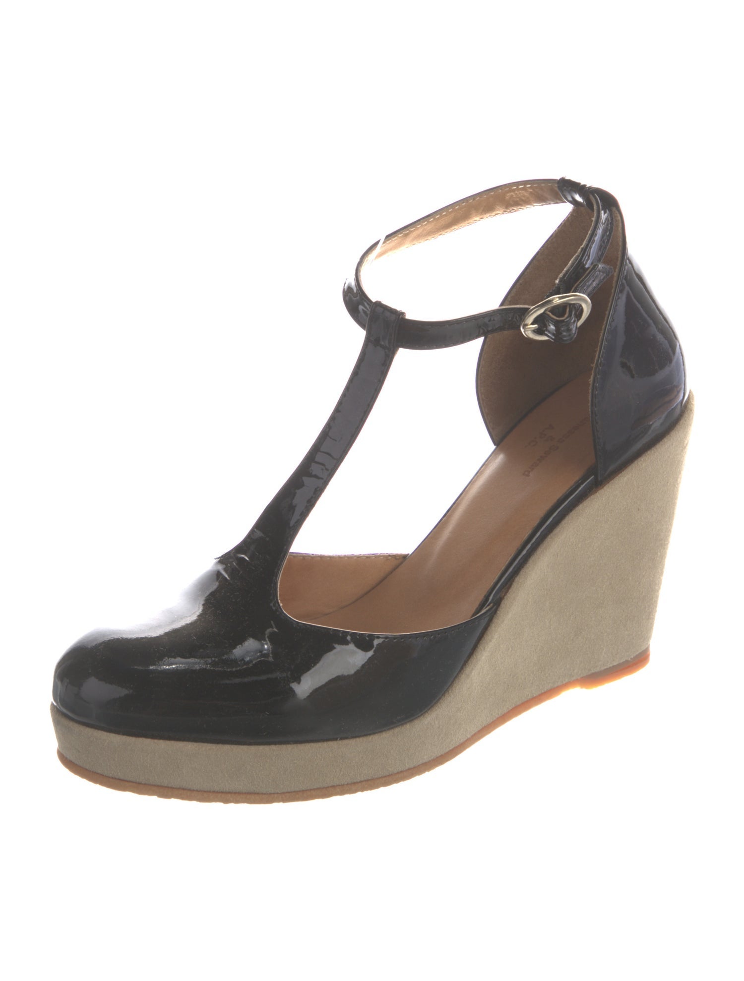 A.P.C. x Vanessa Seward Patent Leather T-Strap Pumps