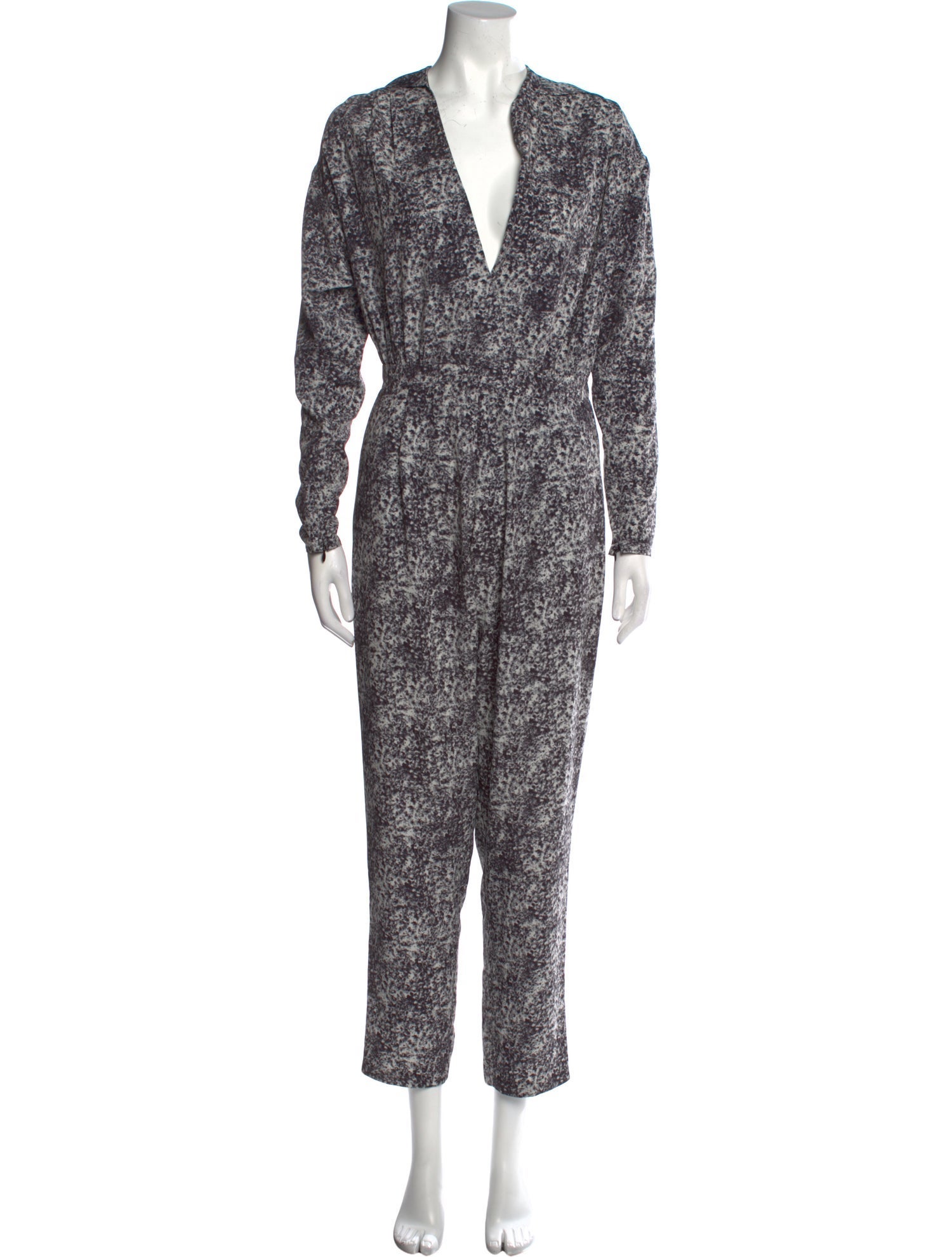 AllSaints Printed Plunge Neckline Jumpsuit w/ Tags