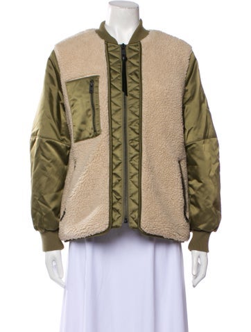 AllSaints Coats Fox Colorblock Pattern Fur Coat M
