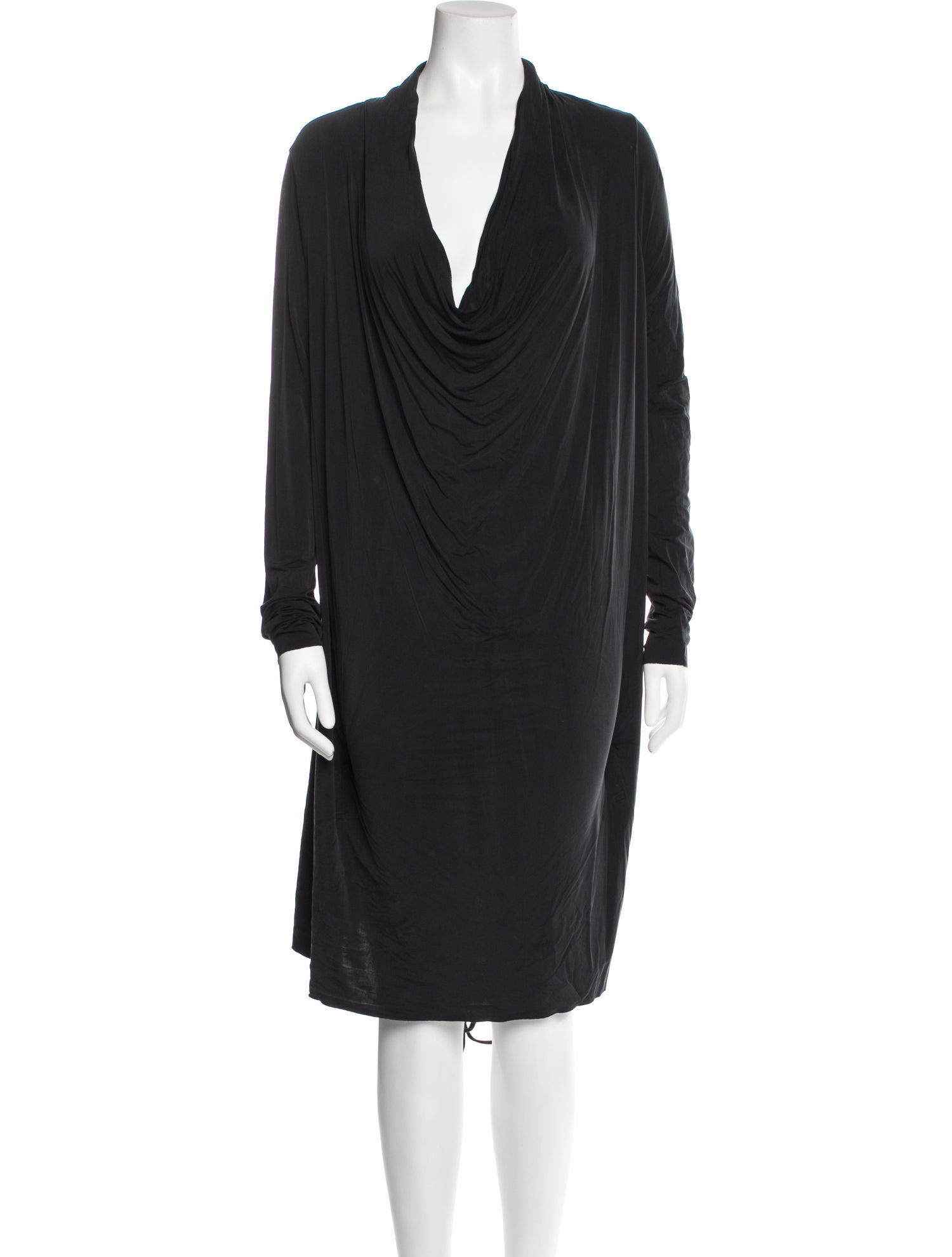 AllSaints Cowl Neck Knee-Length Dress - Black Dresses, Clothing - WAQ106325  | The RealReal