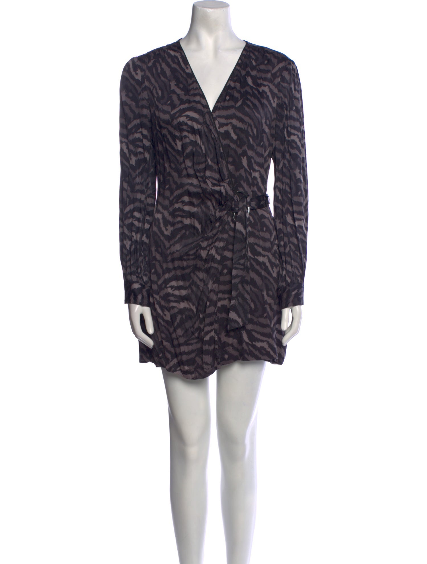 AllSaints Striped V-Neck Romper