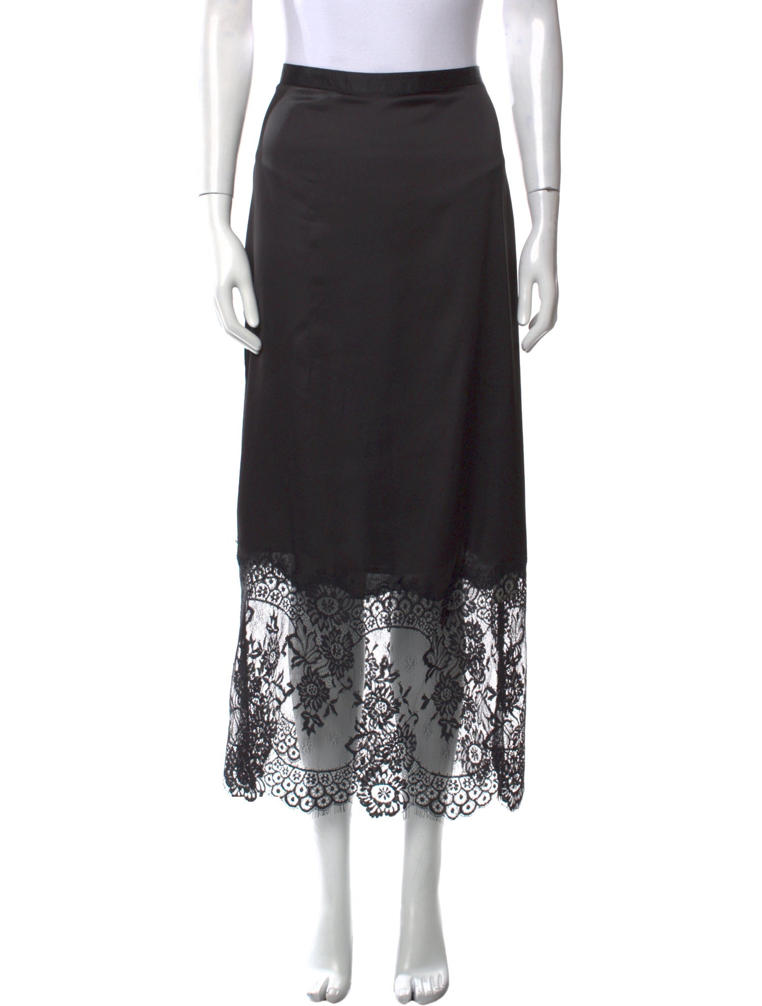 AllSaints Lace Trim Embellishment Midi Length Skirt
