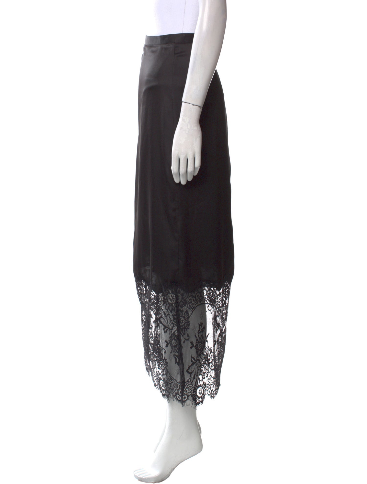 AllSaints Lace Trim Embellishment Midi Length Skirt