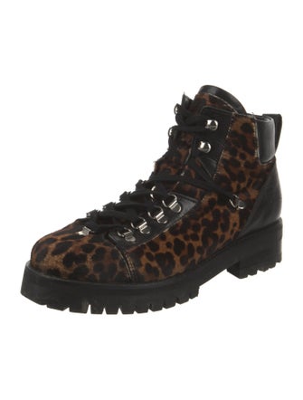 AllSaints Ponyhair Animal Print Combat Boots