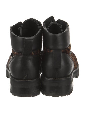 AllSaints Ponyhair Animal Print Combat Boots